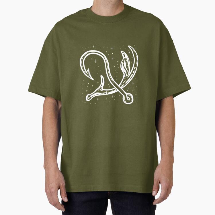 Fisherman Fishing Hook Hunting Deer Oversized T-Shirt