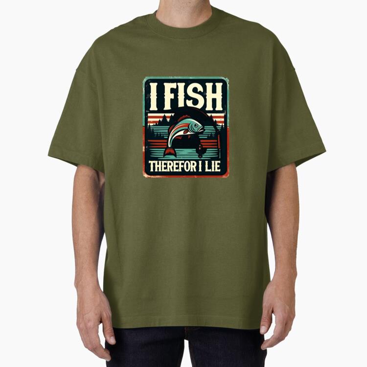Fisherman Peaceful Cartoon Fishing Oversized T-Shirt
