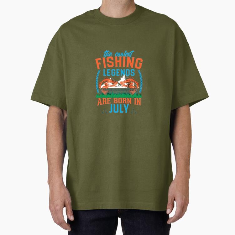 fishing legends born september t Oversized T-Shirt