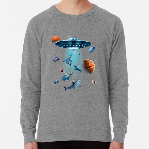 Galaxy Fish Shark Space UFO Alien Sweatshirt