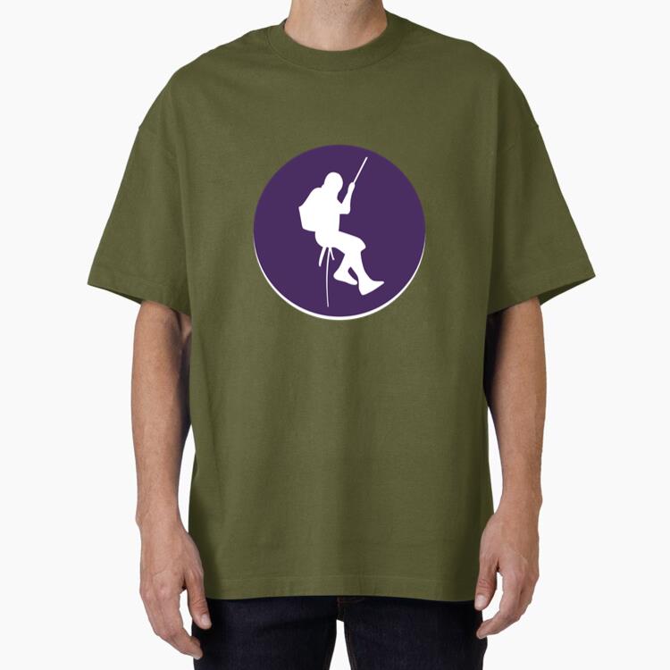 Mountain Climbing Circle Icon Oversized T-Shirt
