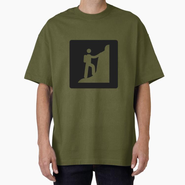 Mountain Climbing Square Icon Oversized T-Shirt