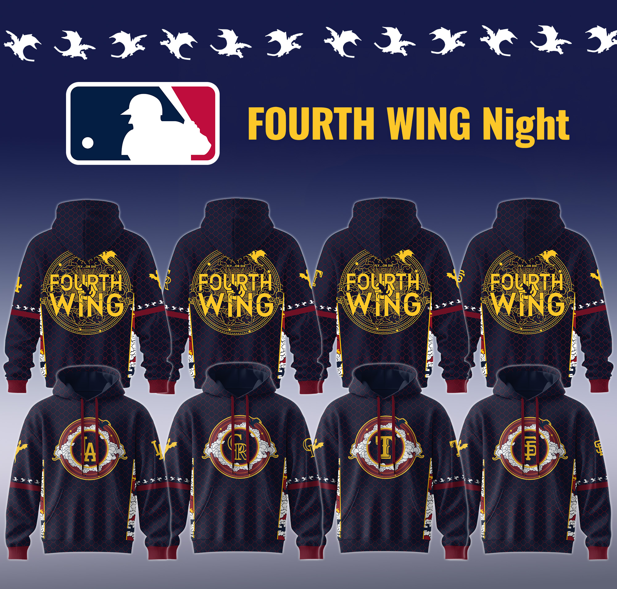 MLB ALL TEAMS x Fourth Wing Night Hoodie